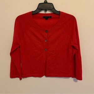 Women’s Boden Cropped Button Front Cashmere Sweater Size 10